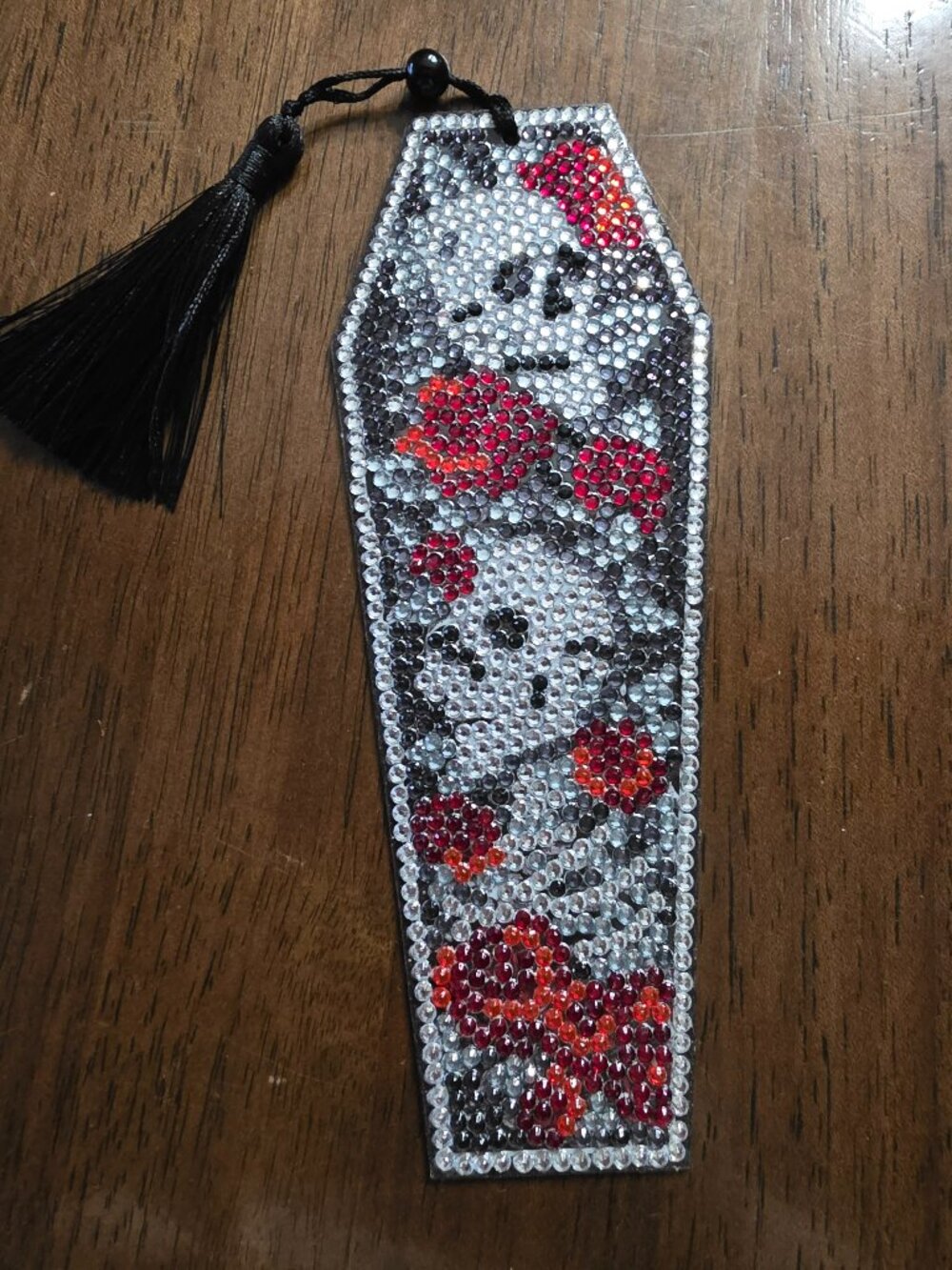 Two Skulls and Books Diamond Art Bookmark